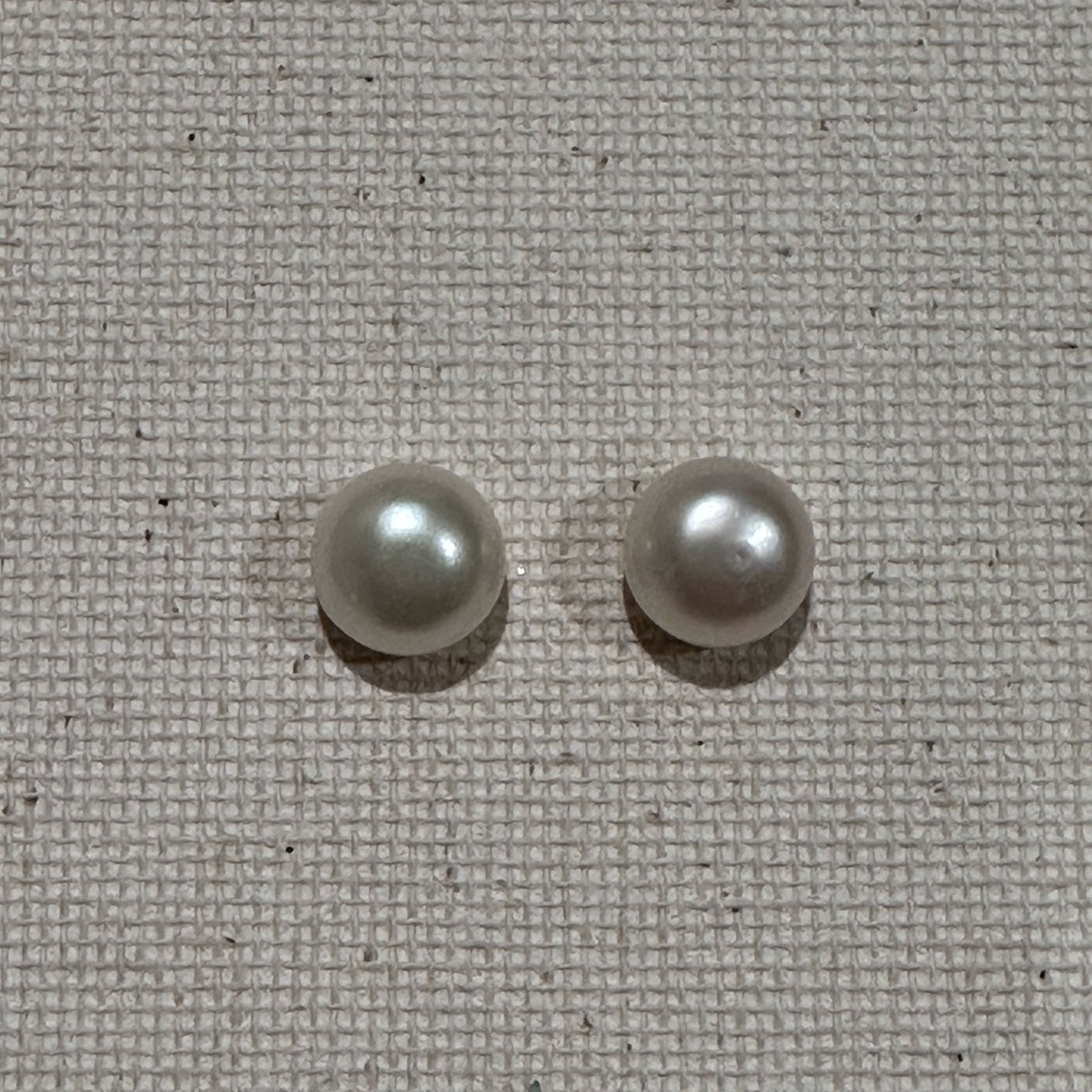 Elegant White Pearl Stud Earrings